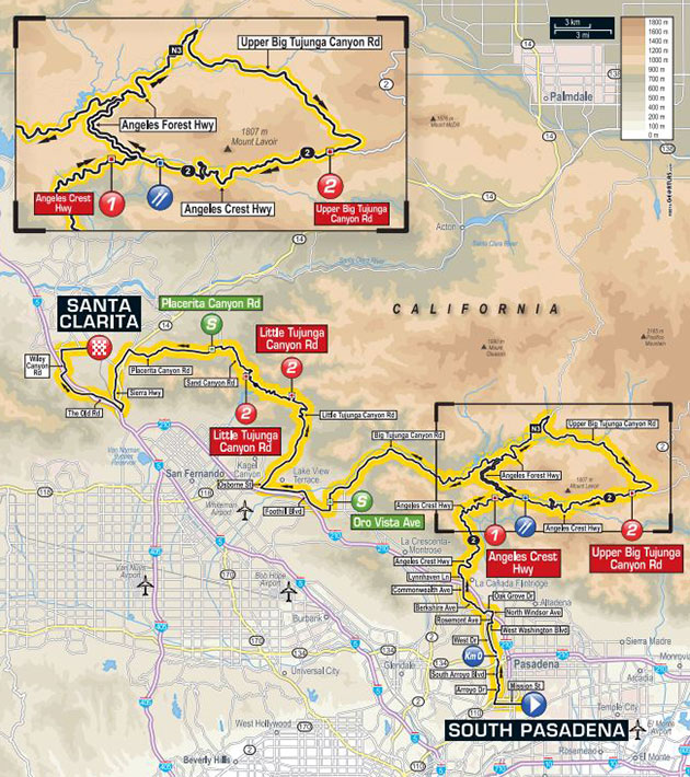 Tour of California stage 2 map